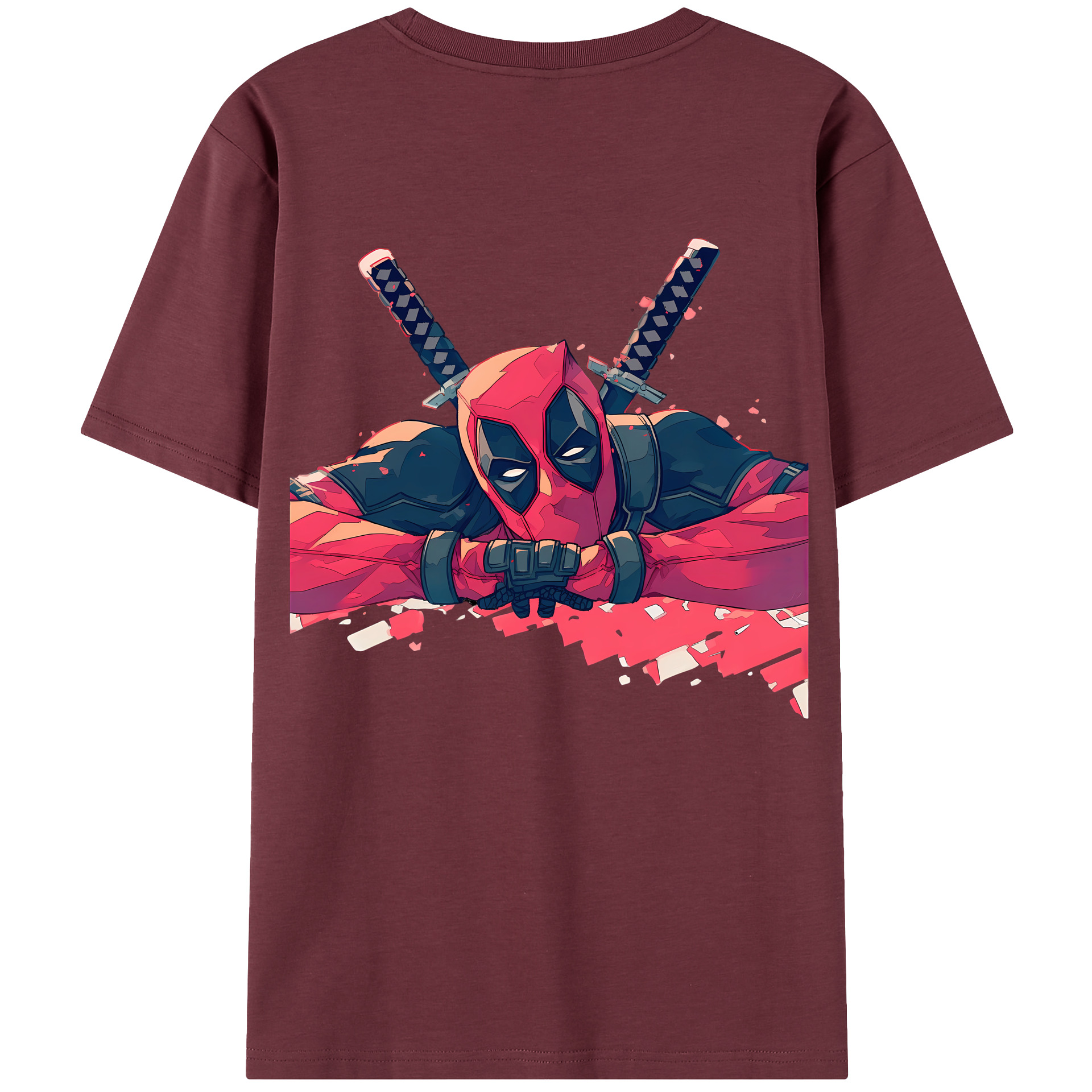 （画像用） Deadpool デッドプール 綿100％半袖Tシャツ（背面プリント）